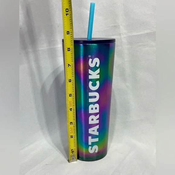 Starbucks Dining Starbucks Fluorescent Rainbow Metal Venti Tumbler Cup